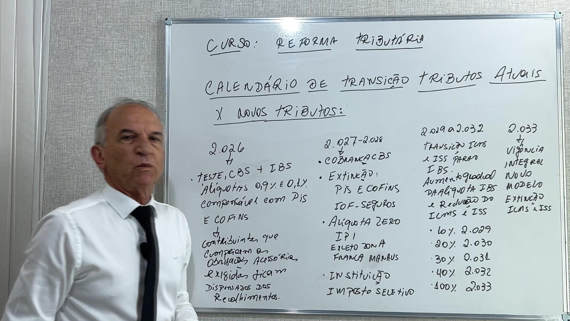 Calendário de transição da Reforma Tributária