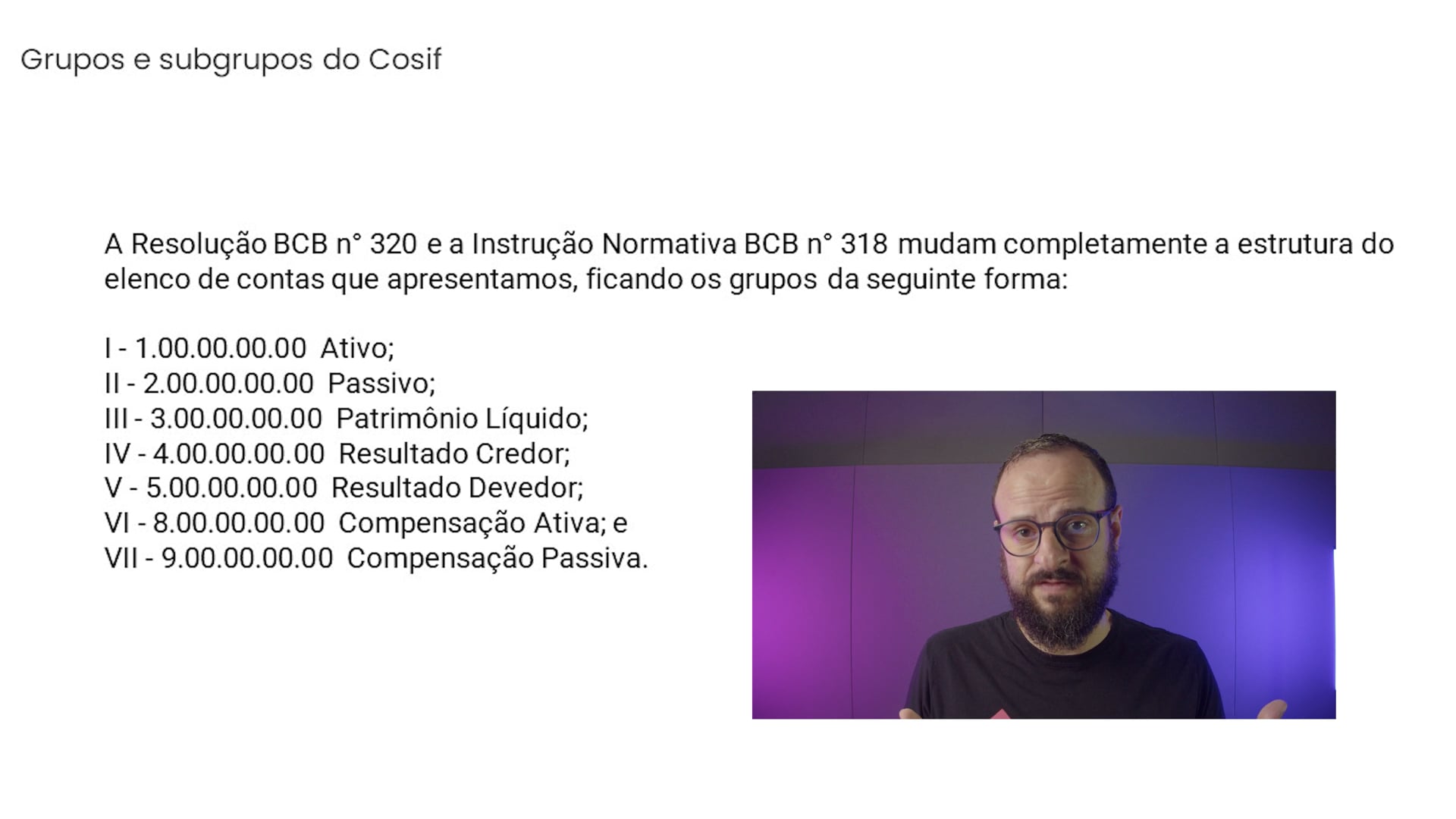 Grupos e subgrupos do COSIF