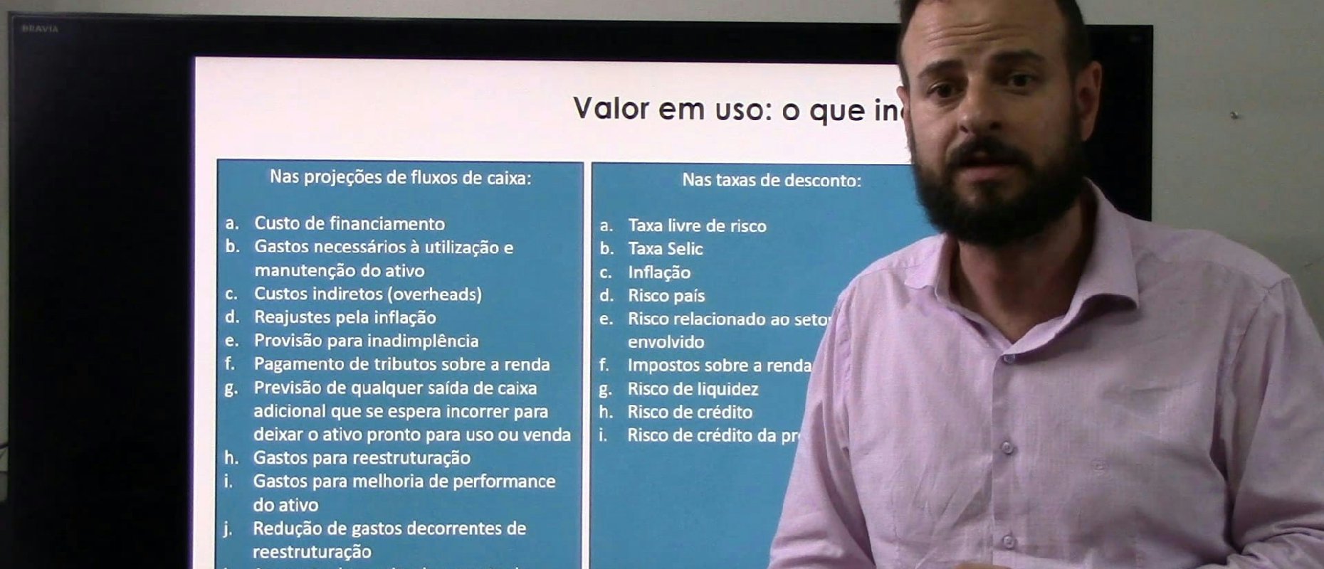 IAS 28 / CPC 18 (R2) - Teste de Impairment -  Projeções de valor em uso 
