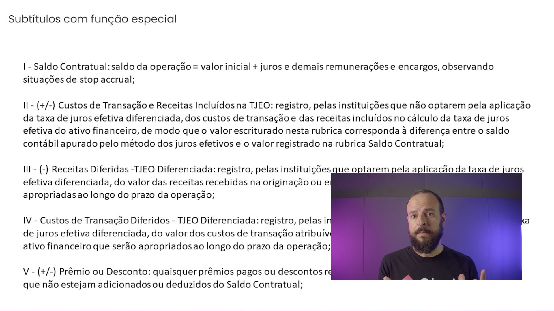  Subtítulos com função especial do COSIF - Parte I