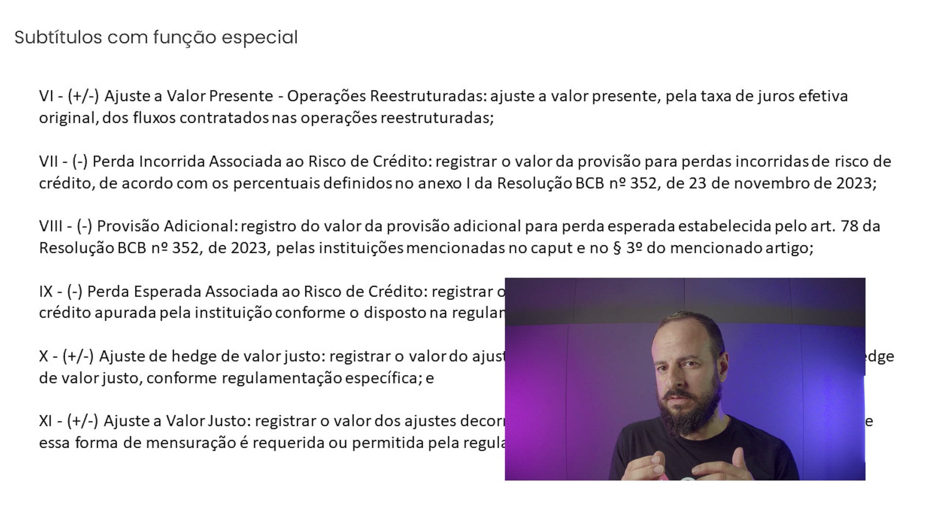  Subtítulos com função especial do COSIF - Parte II